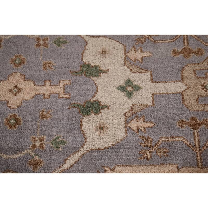 Oushak Indian Area Rug Hand-Knotted Transitional Wool Carpet - 8'0"x 9'10"