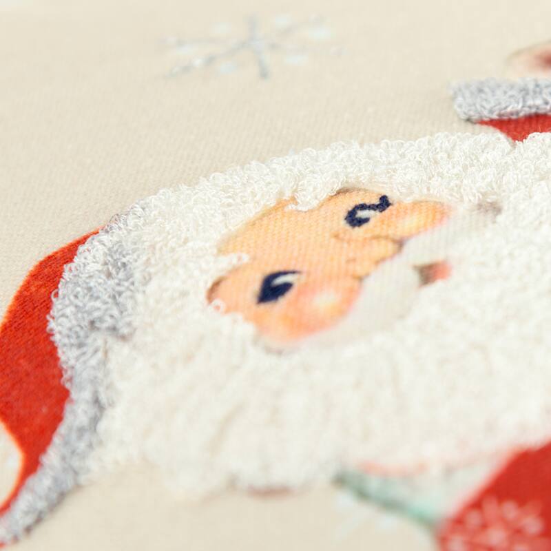 Rizzy Home Holiday Santa Snowflakes Throw Pillow Cover