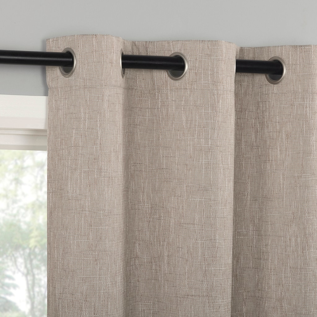 Sun Zero Aldwin Slub Texture Magnetic Closure Total Blackout Grommet 1-Piece Curtain Panel, Single Panel