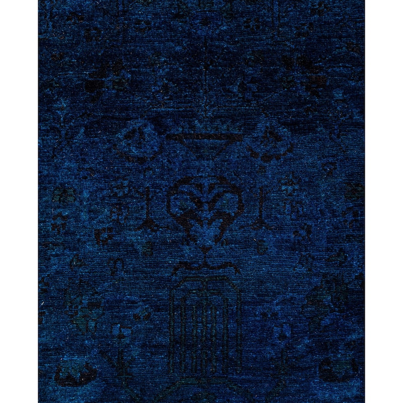 Overdyed One-of-a-Kind Hand-Knotted Area Rug - Blue - 4' 1" x 6' 0"