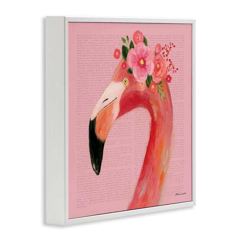 Stupell Floral Flamingo Pink Portrait Framed Giclee Art Set Design by Stephanie Workman Marrott