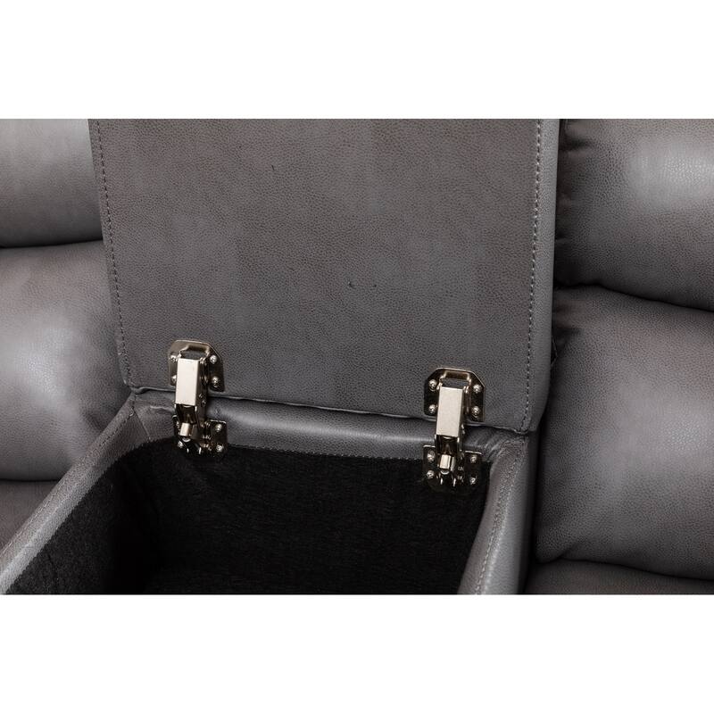 Donivi LED Faux Leather Reclining Sectional With Speakers