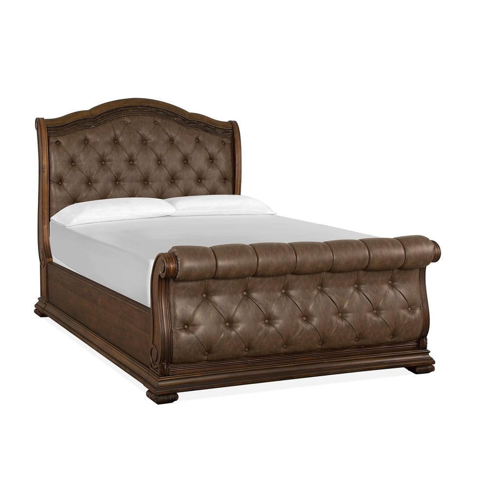 Magnussen Home Durango Willadeene Brown Upholstered Sleigh Bed