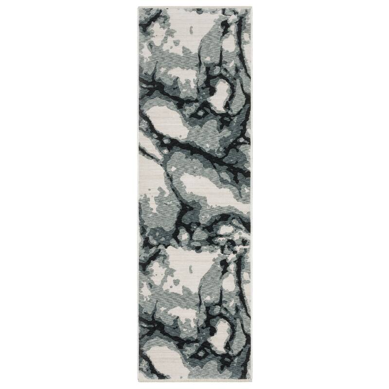 Style Haven Estella Abstract Elements Blue/ Ivory Area Rug - 2' 3" x 7' 6" - Runner