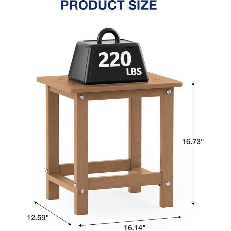 WINSOON HIPS All Weather Table Adirondack Square Side Table
