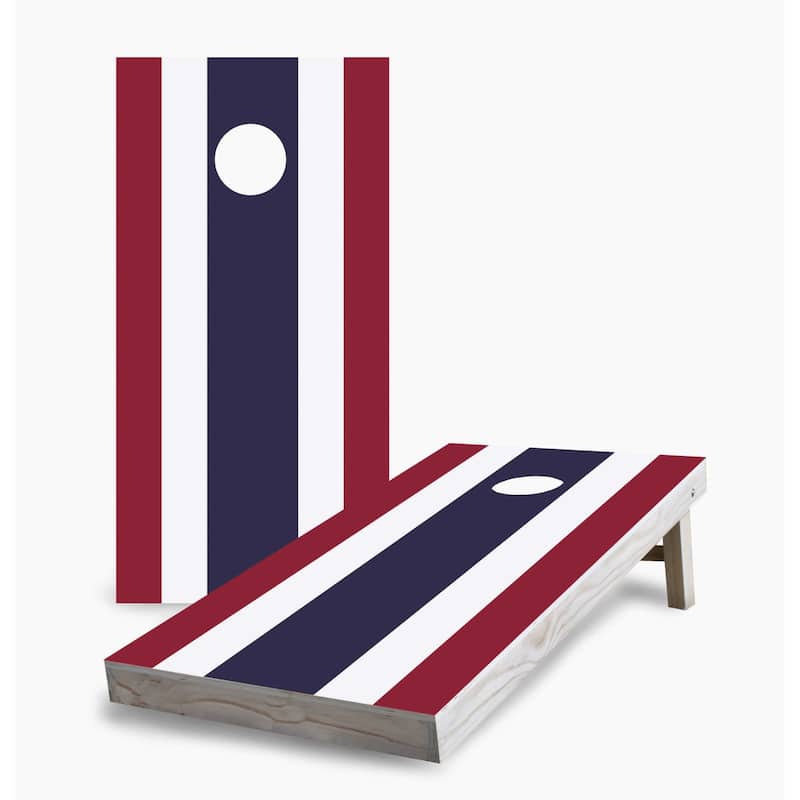Thai Flag Cornhole Game (Choose Wraps or Boards) - 2x4 Boards (24" x 48") - Include Hole Lights