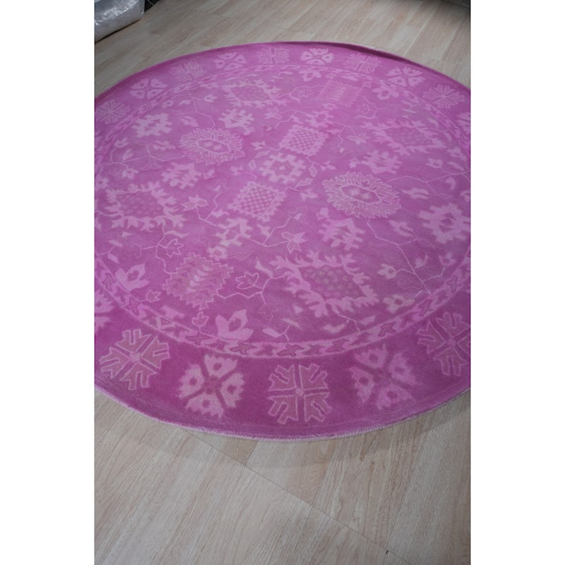 Hand-tufted Wool Pink Traditional Oriental Overdyed Rug