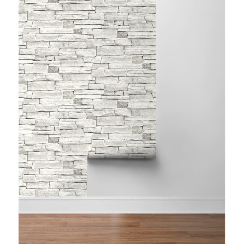NextWall Stacked Stone Peel and Stick Wallpaper - 20.5 in. W x 18 ft. L