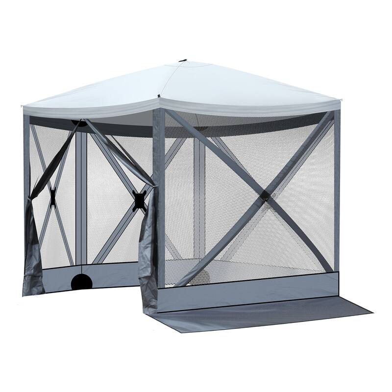 Outdoor Pop Up Camping Gazebo UV and Waterproof Canopy with Mesh Sidewalls for Backyard Patio and Family Gatherings