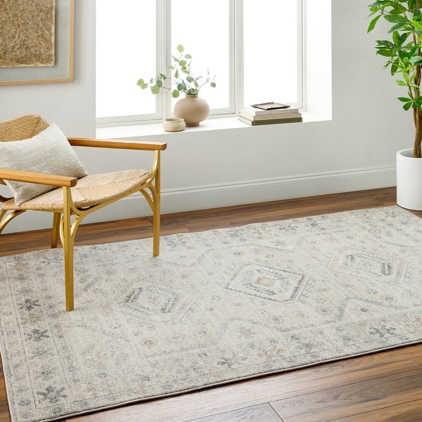 slide 2 of 7, Atwell Traditional Area Rug Gray - 5' 3" x 7'
