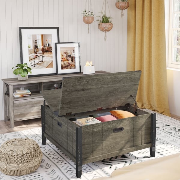 Farmhouse Lift Top Square Coffee Table with Storage On Sale Bed
