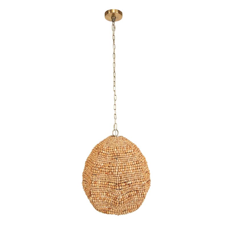 Uttermost Kauri 1 Light Wooden Bead Pendant - N/A