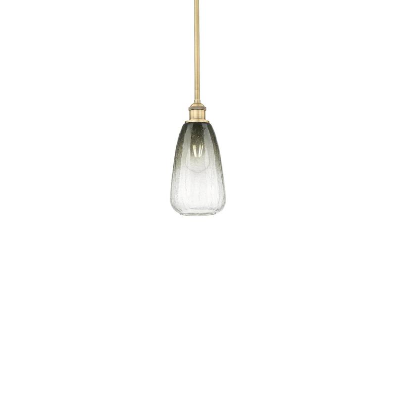 Innovations Lighting 616-1S-13-6 Brookhaven Almond Pendant Brookhaven - Brushed Brass / Slate