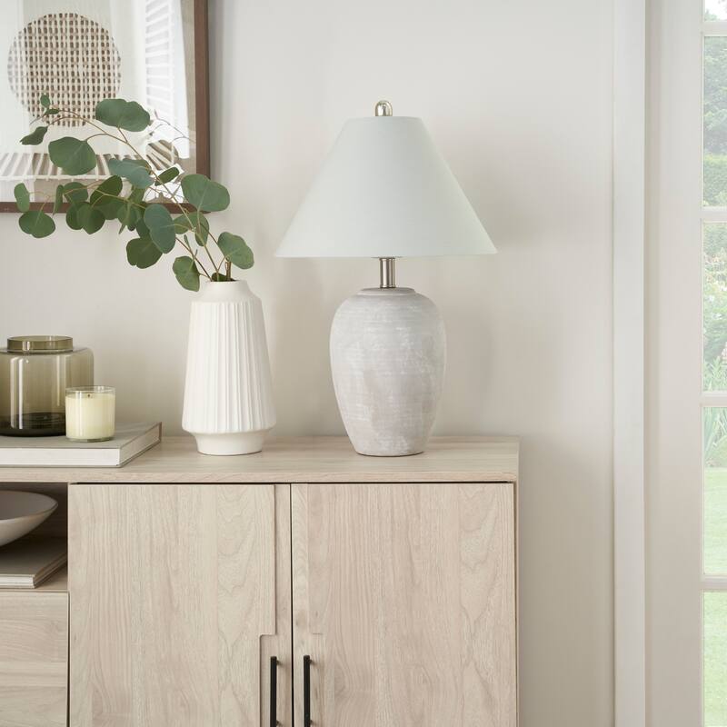 Nourison 23" Rustic Ceramic Vase Accent Table Lamp