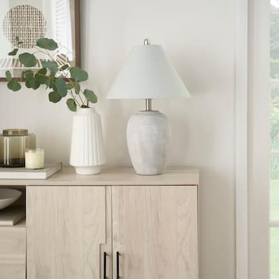 Nourison 23" Rustic Ceramic Vase Accent Table Lamp