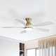 preview thumbnail 46 of 199, 42“/52"/60"/48" Noiseless Walnut Wood Ceiling Fan with Remote Control, Integrated Light Optional 52"Gold and White Solid wood Blades/With light