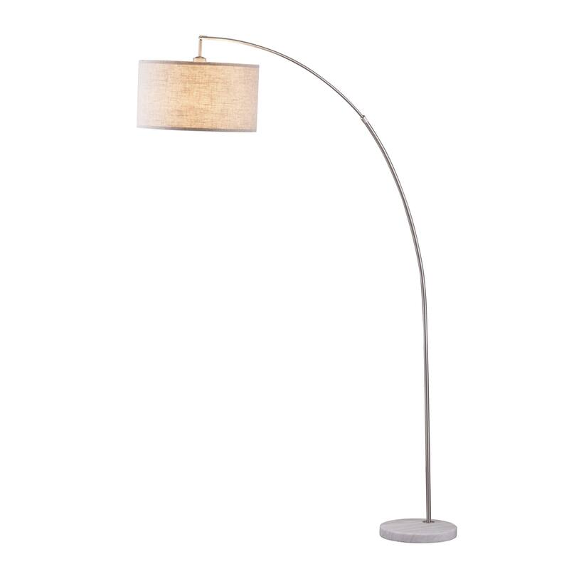 Silver Arch Floor Lamp with Shade - Brushed Nickel