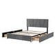preview thumbnail 5 of 22, Queen Size Upholstery Platform Bed with Four Drawers on Two Sides,Modern Style