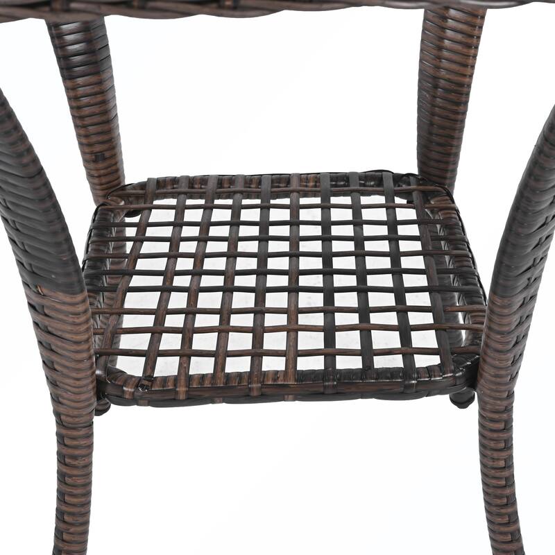 3PCS Rattan Swivel Chair and Table Set