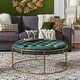 preview thumbnail 2 of 24, Perdita Gold Finish Velvet Round Tufted Ottoman by iNSPIRE Q Bold