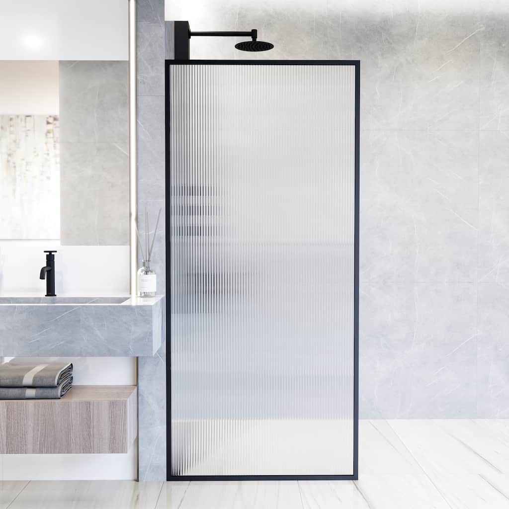 VIGO Meridian 34" W x 74" H Framed Fixed Shower Screen