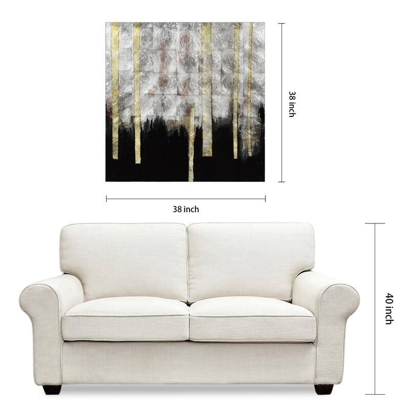 Treeline Abstract Wall Art Printed on Tempered Glass & Silver Leaf