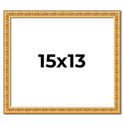 15x13 Frame Gold Real Wood Picture Frame Width 1 inches | Interior