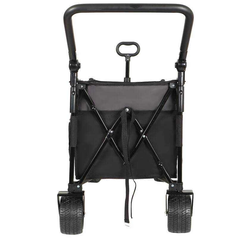 Push-Pull Folding Wagon with 360 Degree Wheels, Heavy-Duty, Adjustable