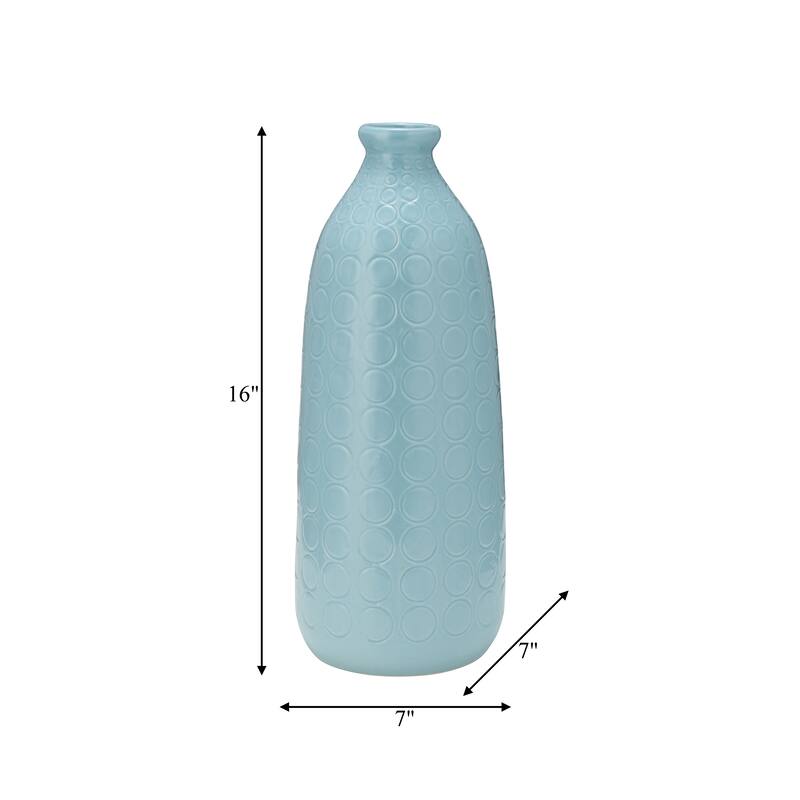 Sagebrook Home Elegant Ceramic Vase, Textured Finish, Home Decor Accent