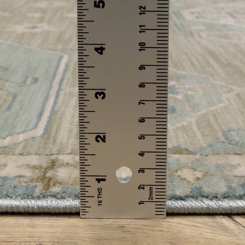 Meadow Bohemian Old World Inspired Grey/ Blue Area Rug