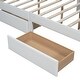 preview thumbnail 2 of 5, Full Size Upholstered Platform Bed with Cartoon Ears Shaped Headboard and 2 Drawers, White