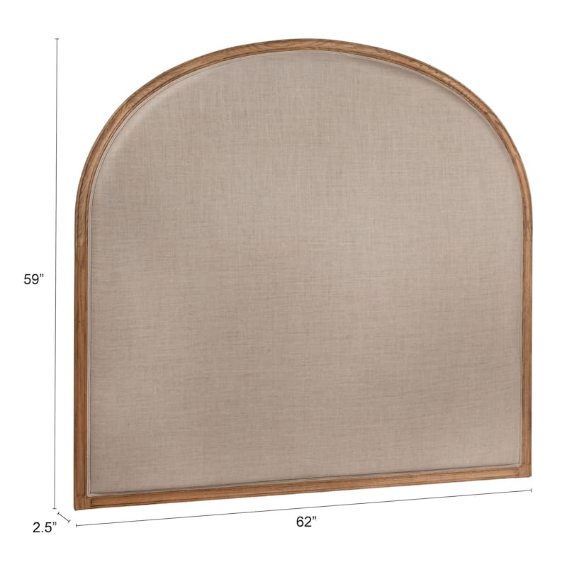 Oak & Linen Arch Headboard