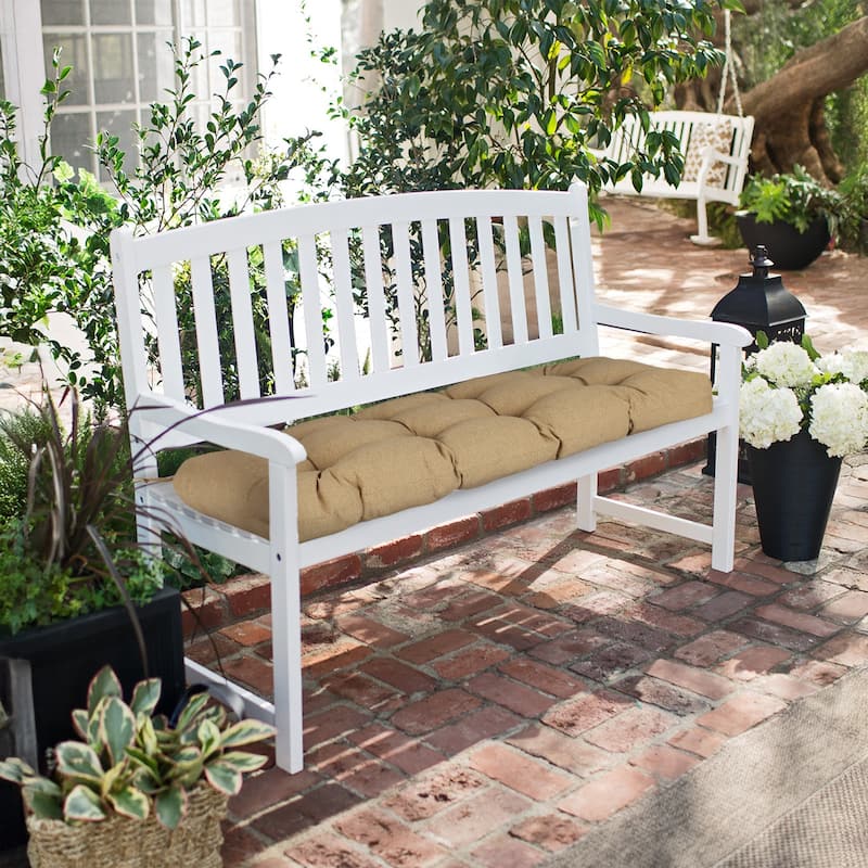 Aoodor Outdoor Polyester Tufted Bench Cushion, Water-resistant & Fade-Resistant Cushion