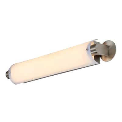 30 inch LED Vanity Light with white acrylic shade - Brushed Nickel