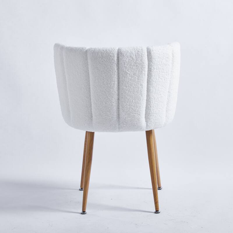 White 23.62" Accent Chairs with Iron Legs (Set of 2)