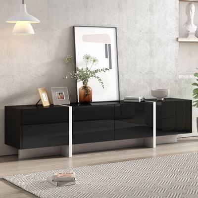 Modern TV Stand with Unique Contemporary Design and High Gloss UV Surface