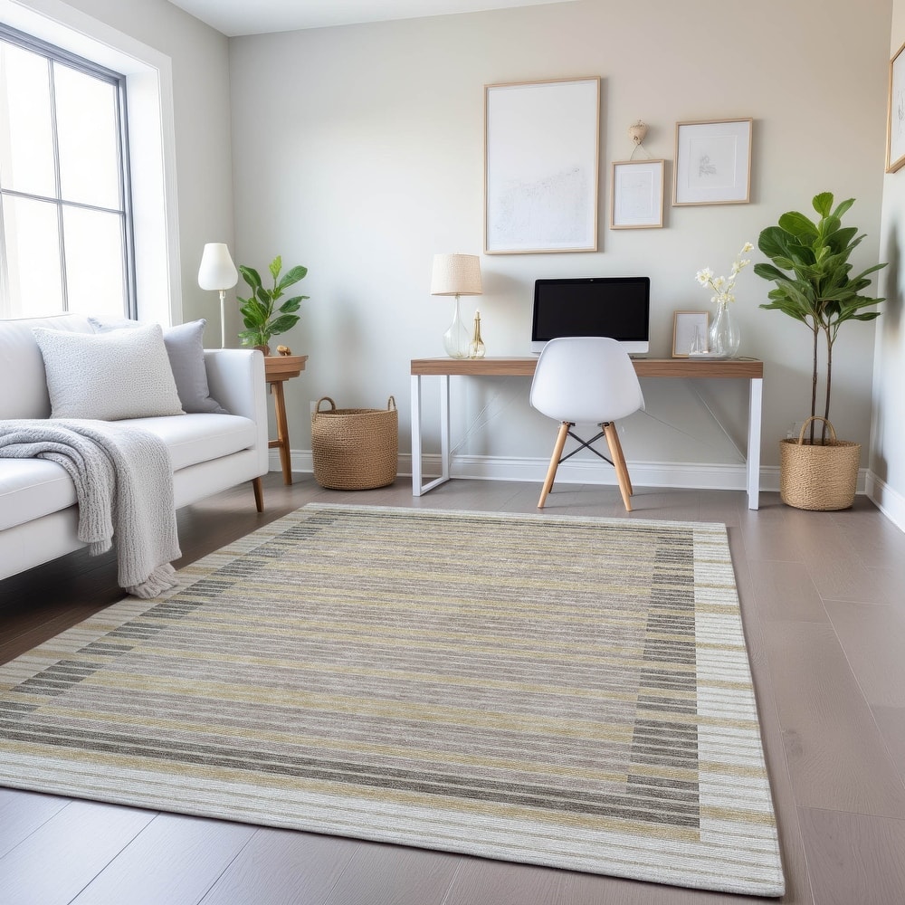 Premium Washable Super Soft Border Geo Mayfield Rug