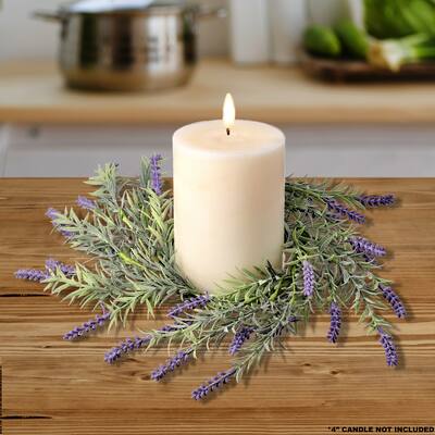 Plastic Lavender Candle Ring 11" Set of 2