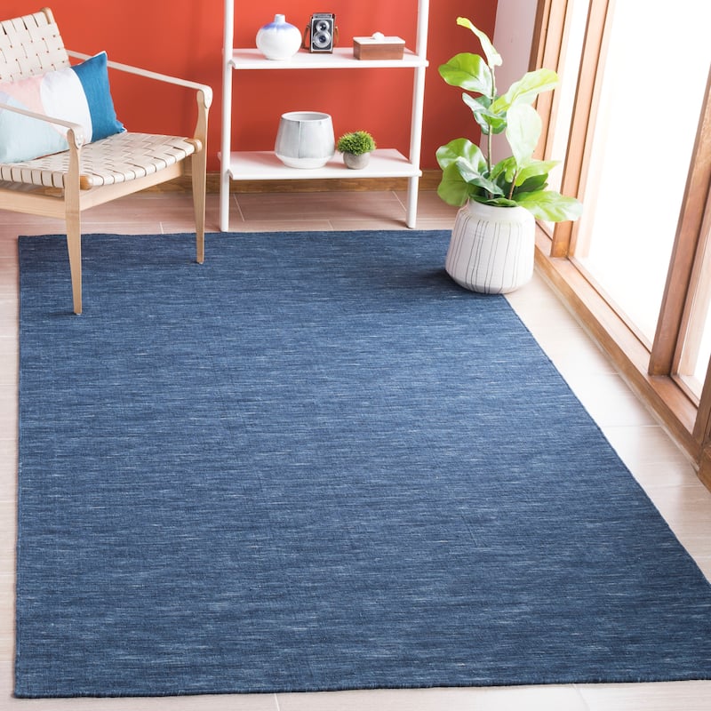 SAFAVIEH Handmade Kilim Aiman Wool Rug - 3' x 5' - Navy/Blue