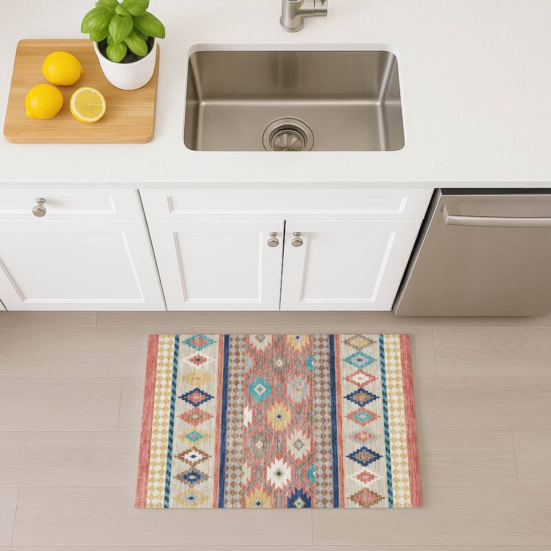 Machine Washable Indoor/ Outdoor Global Clemente Chantille Rug