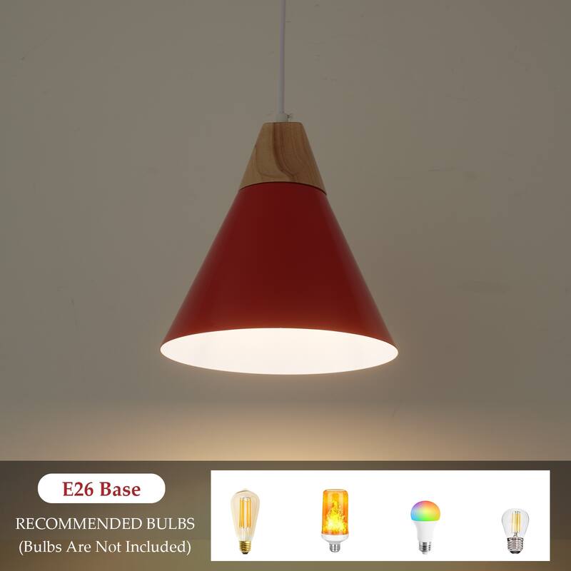 1-Light Industrial Pendant Light with Conical Shade for Kitchen Island