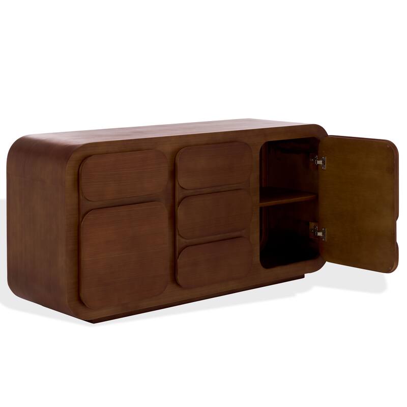 SAFAVIEH Couture Herald 3-Shelf Wood Sideboard - 62"W x 19"D x 30"H