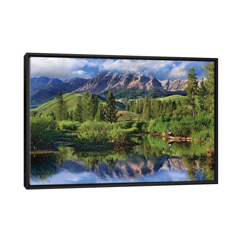 iCanvas "Easely Peak, Sawtooth National Recreation Area, Idaho" by Tim Fitzharris Framed Canvas Print - Black - 26x40