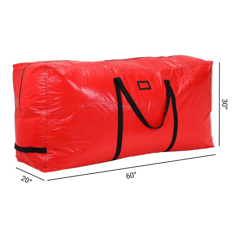 1 Pack Foldable Large Storage Bags with Handles, Moving Bags for Clothes, Comforters, Closet Organizers - Red - 60*20*30in