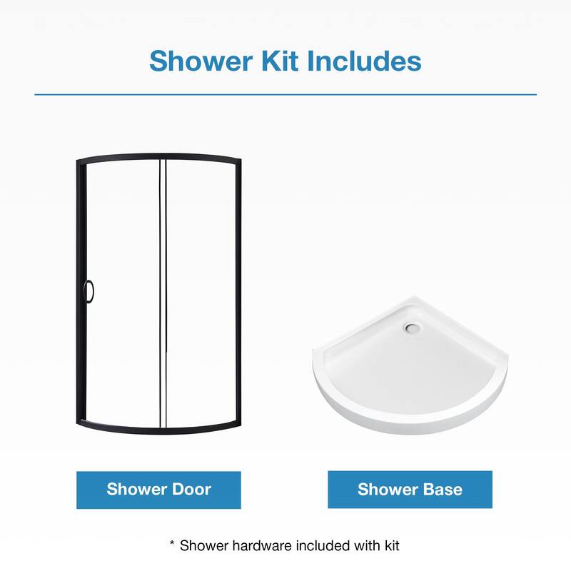 OVE Decors Breeze Corner Shower Sliding Door with Base and Clear