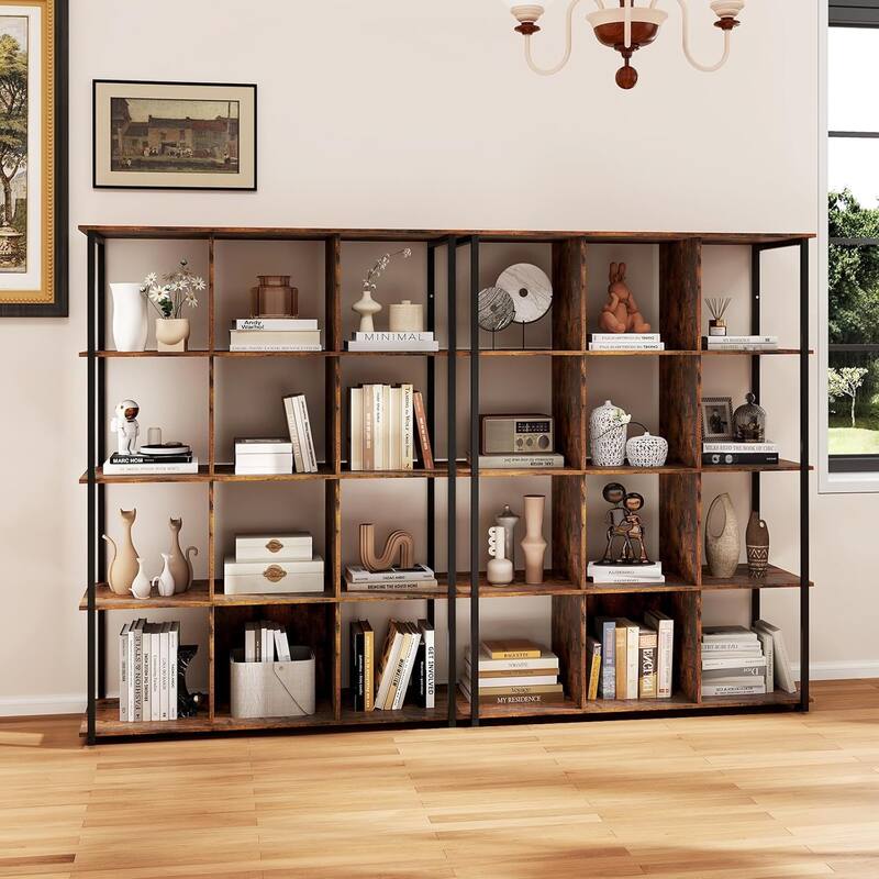 5 Tier 12 Cube Bookcase 57" Freestanding Bookshelf Open Display Rack