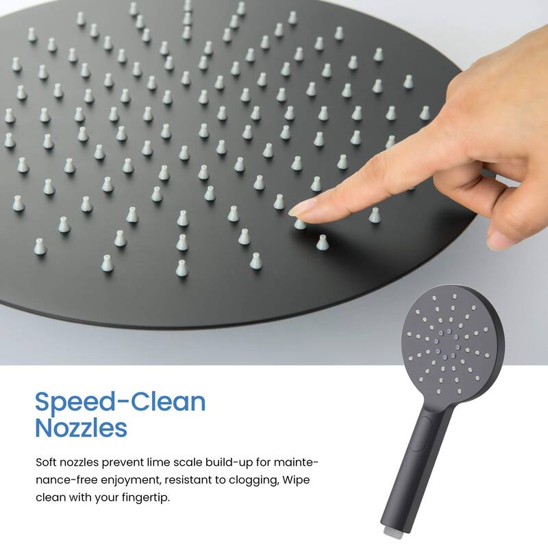 Circular Pressure Balanced Ceiling Mounted 2-Function Shower System with Rough In Valve