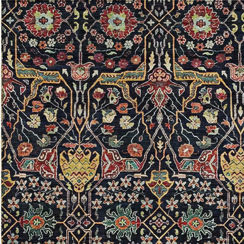 HomeRoots Floral Transitional Rectangle Outdoor Rug