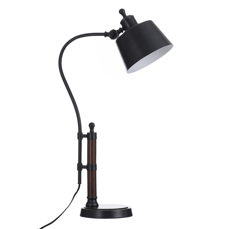 StyleCraft Russet Bronze Table Lamp - Black Metal Shade - Russet Bronze