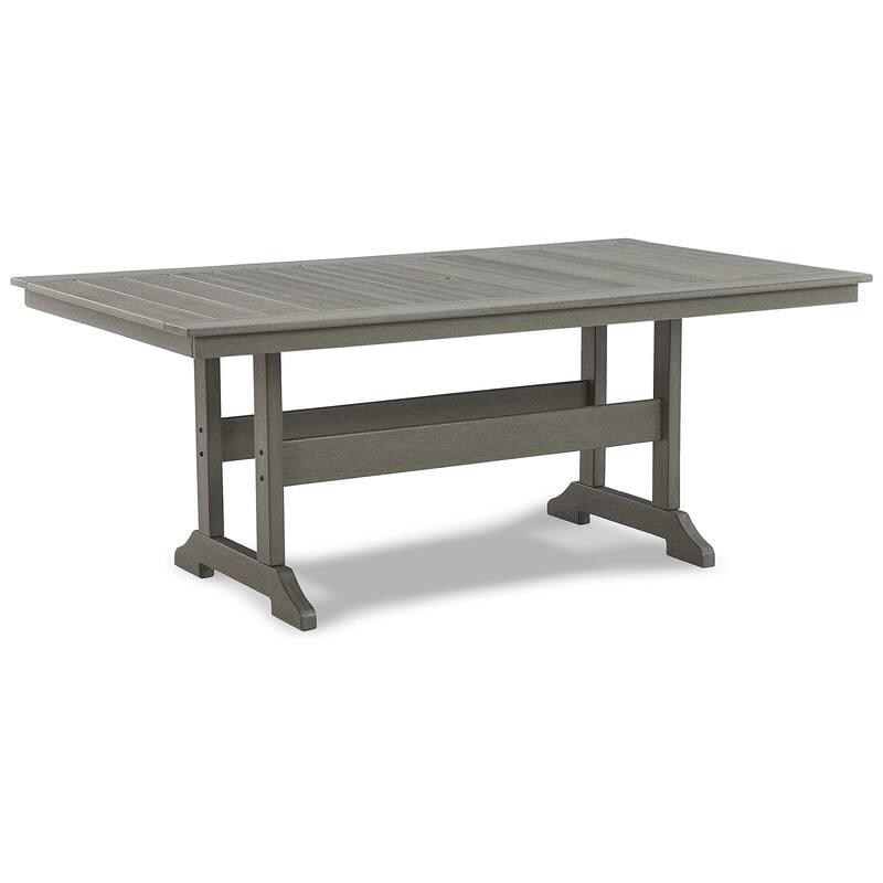 Signature Design by Ashley Visola Gray Outdoor Dining Table with 4 Chairs - 72"W x 42"D x 29"H